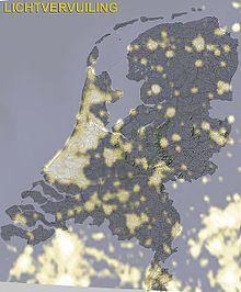Lichtvervuiling in Nederland - bron Wikipedia