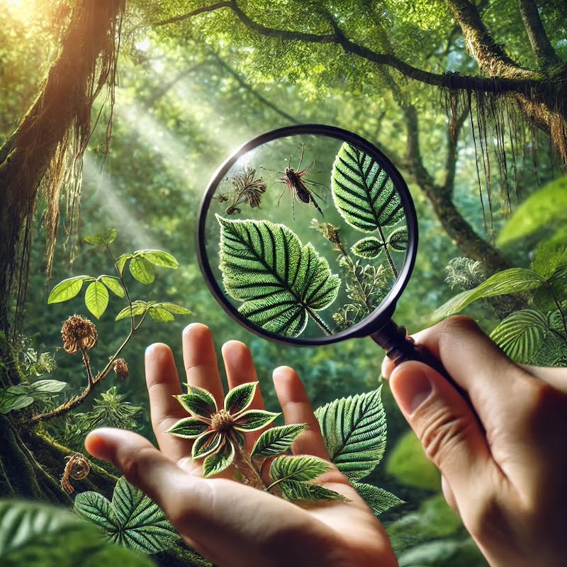 Vergrootglas in de natuur
