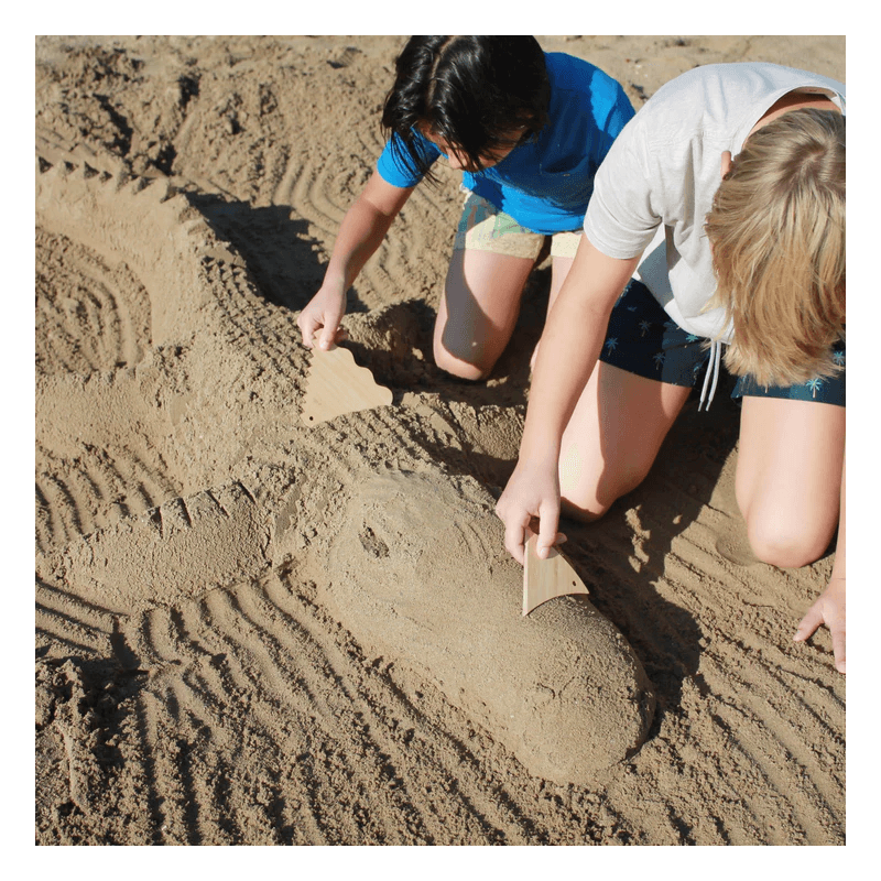 Huckleberry zandgereedschap. Vakantiecadeautje voor op het strand