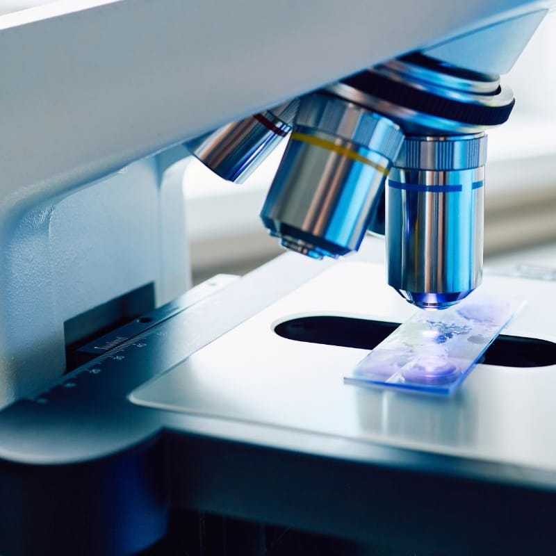 Microscoop kleurstoffen - onder microscoop