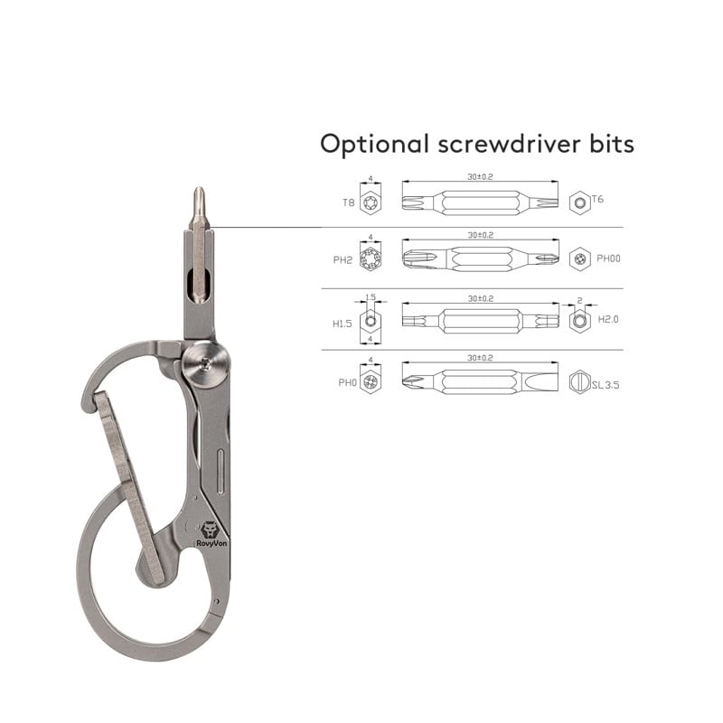 RovyVon U4 Pro Titanium EDC Carabiner Multitool