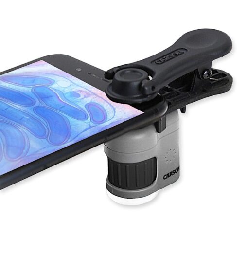 Carson MicroMini 20x pocket microscoop met UV en smartphone adapter
