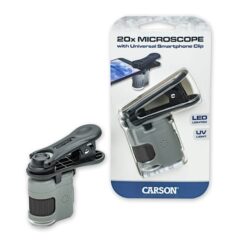 Carson MicroMini 20x pocket microscoop met UV en smartphone adapter