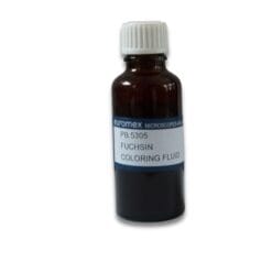 Flesje 25ml. Euromex Fuchsine kleurstof voor microscopie.