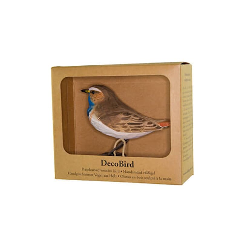decobird houten vogel blauwborst 1